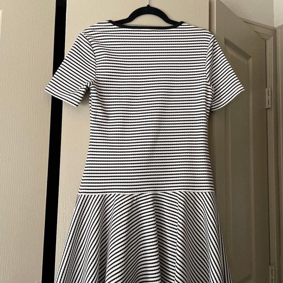 Trina Turk Black and White Stripe Mason Short Sleeve Mini Dress - Picture 8 of 9